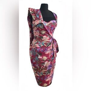 Tropical hourglass sarong dress- Small